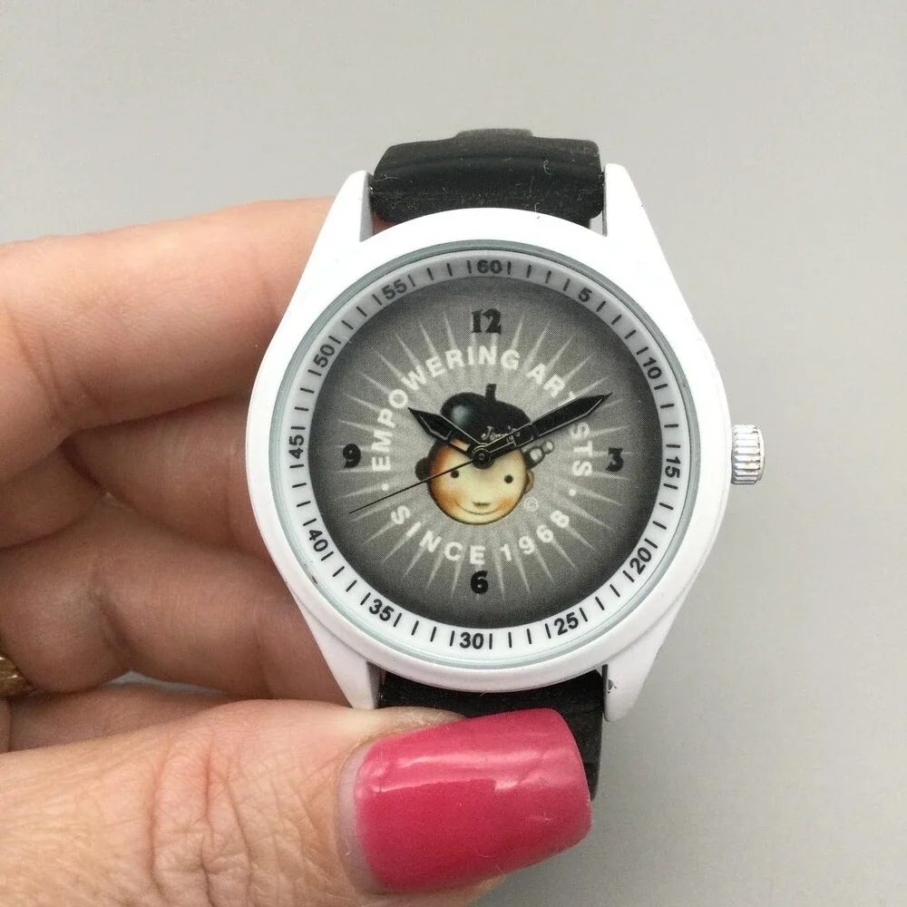Jerry's Artarama Boys Watch Lil Jerry's Art Time Black Strap New Battery